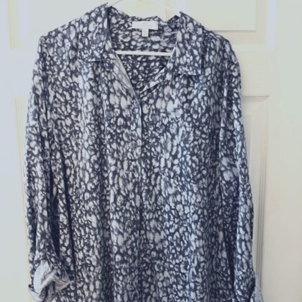 WOMEN'S BUTTON DOWN TOP BY NEW DIRECTIONS BEAUTIFUL SO SOFT 👚